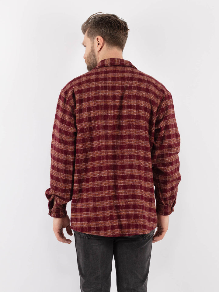 Vintage 80's Plaid Flannel Men Shirt