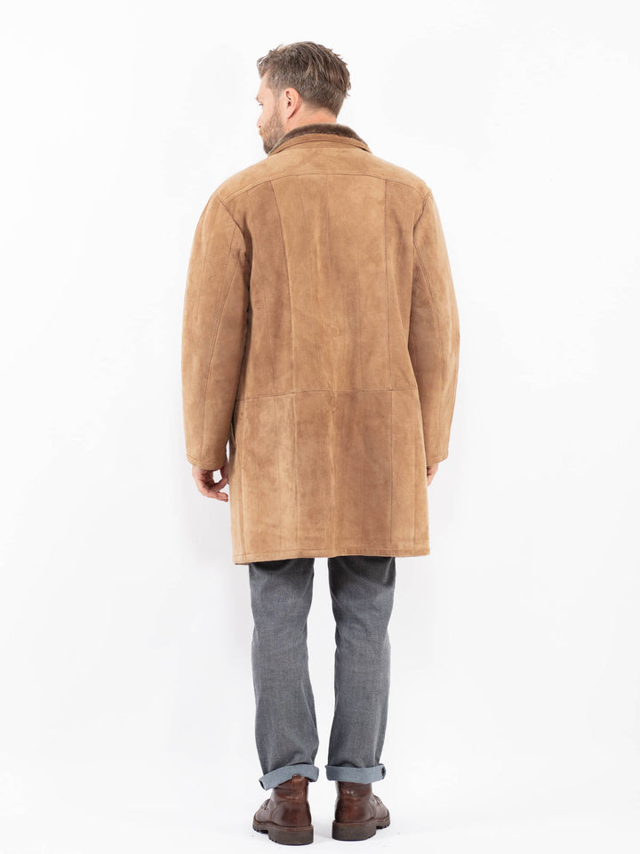 Vintage 80's Men Sheepskin Coat in BeigeZ2270