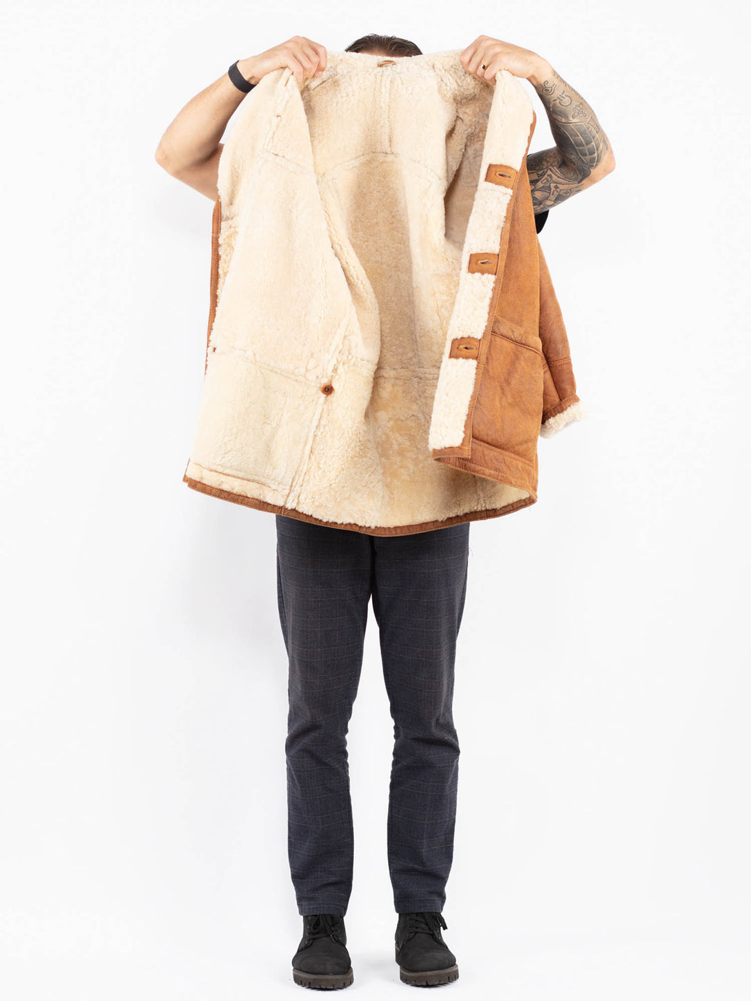 Vintage 80's Men Sheepskin in BrownZ2372