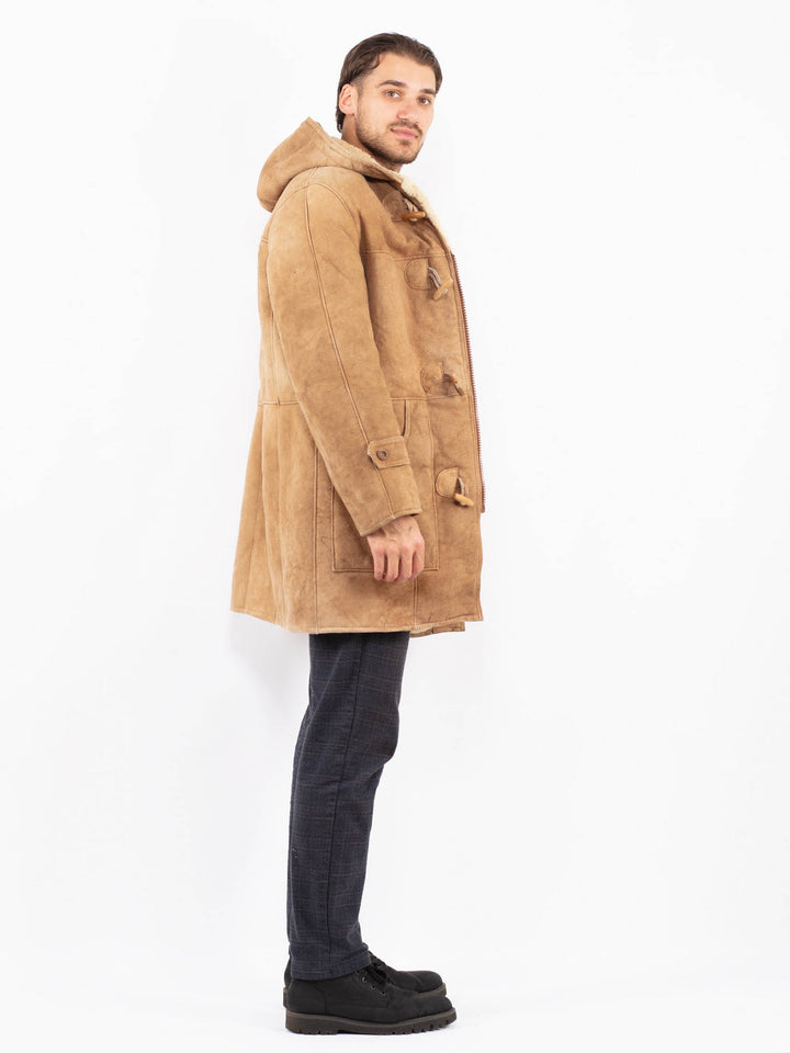 Vintage 80's Men Sheepskin Coat in BeigeZ2375