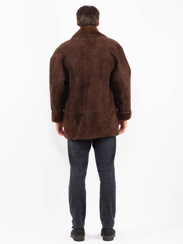 Vintage 80's Men Sheepskin Coat in BrownZ2382