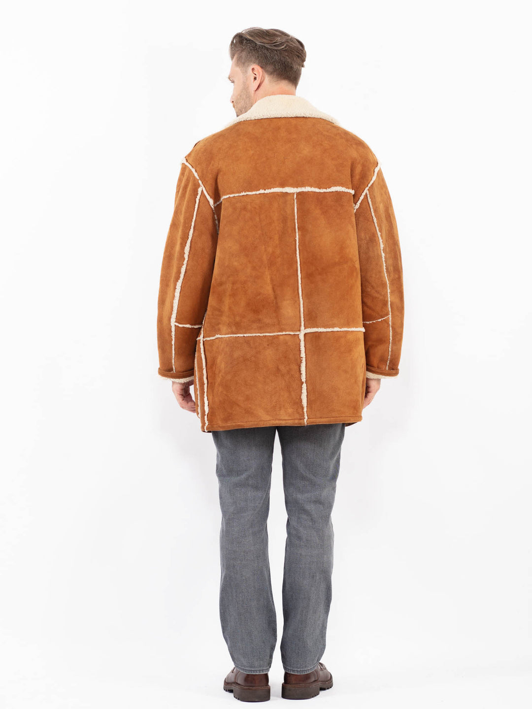 Vintage 80's Men Sheepskin Coat in BrownZ2074