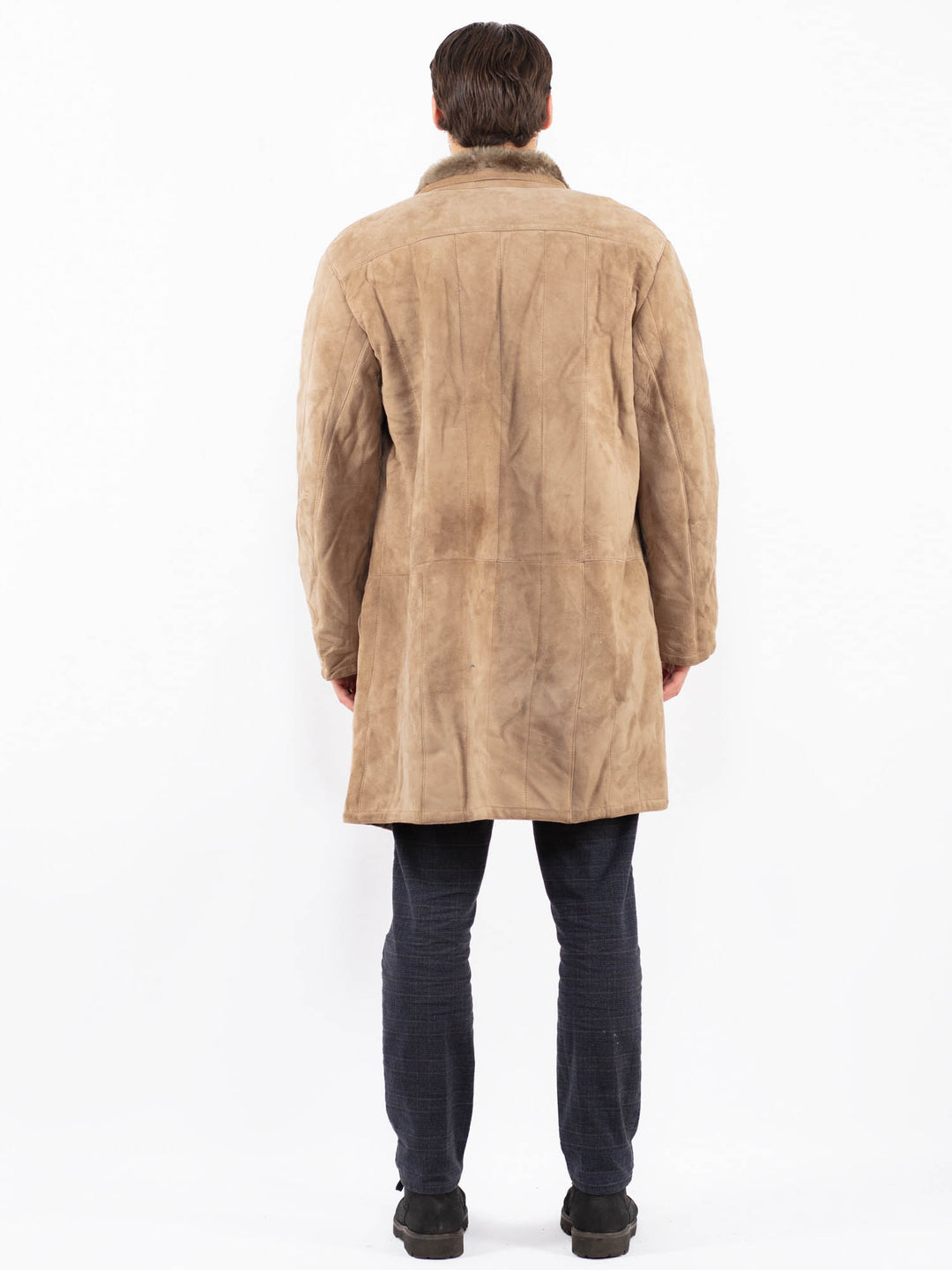 Vintage 80's Men Sheepskin Coat in BeigeZ2398