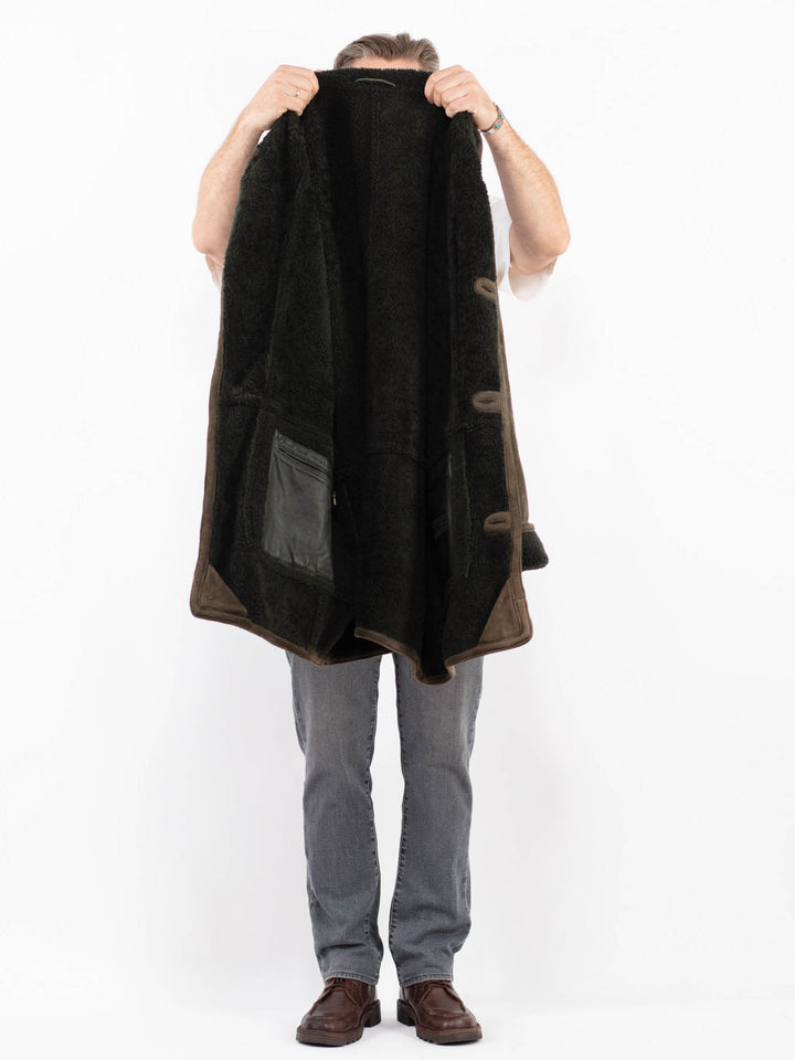 Vintage 80's Men Sheepskin Coat in GreenZ2102