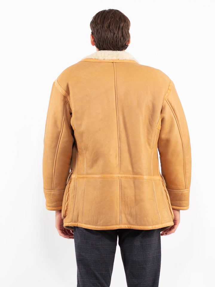 Vintage 80's Men Sheepskin Coat in BeigeZ2248