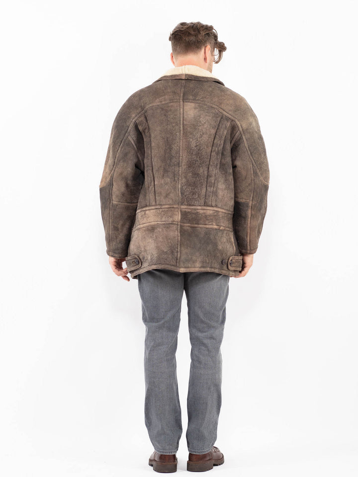 Vintage 80's Men Sheepskin in BrownZ2134