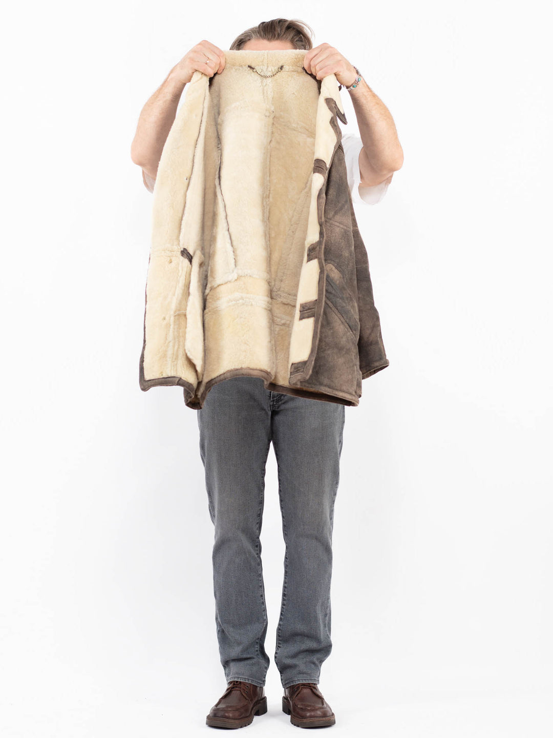 Vintage 80's Men Sheepskin in BrownZ2134