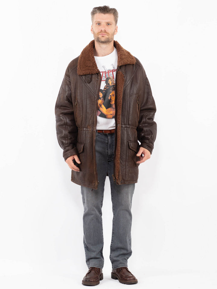 Vintage 80's Men Sheepskin in BrownZ2138