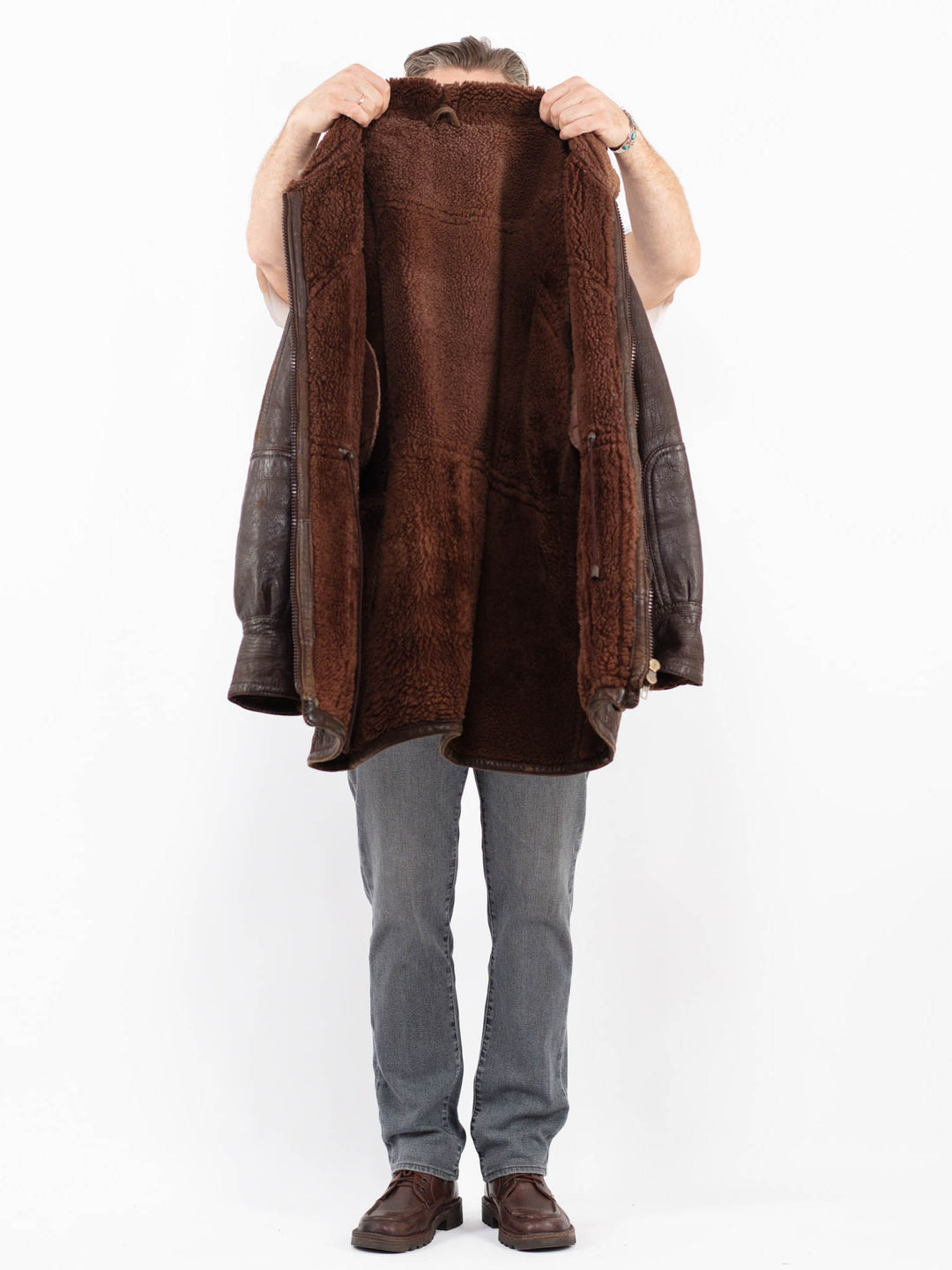 Vintage 80's Men Sheepskin in BrownZ2138