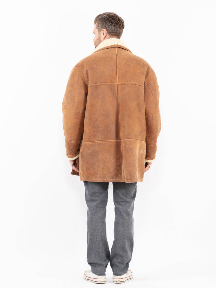Vintage 80's Men Sheepskin Coat in BrownZ2031
