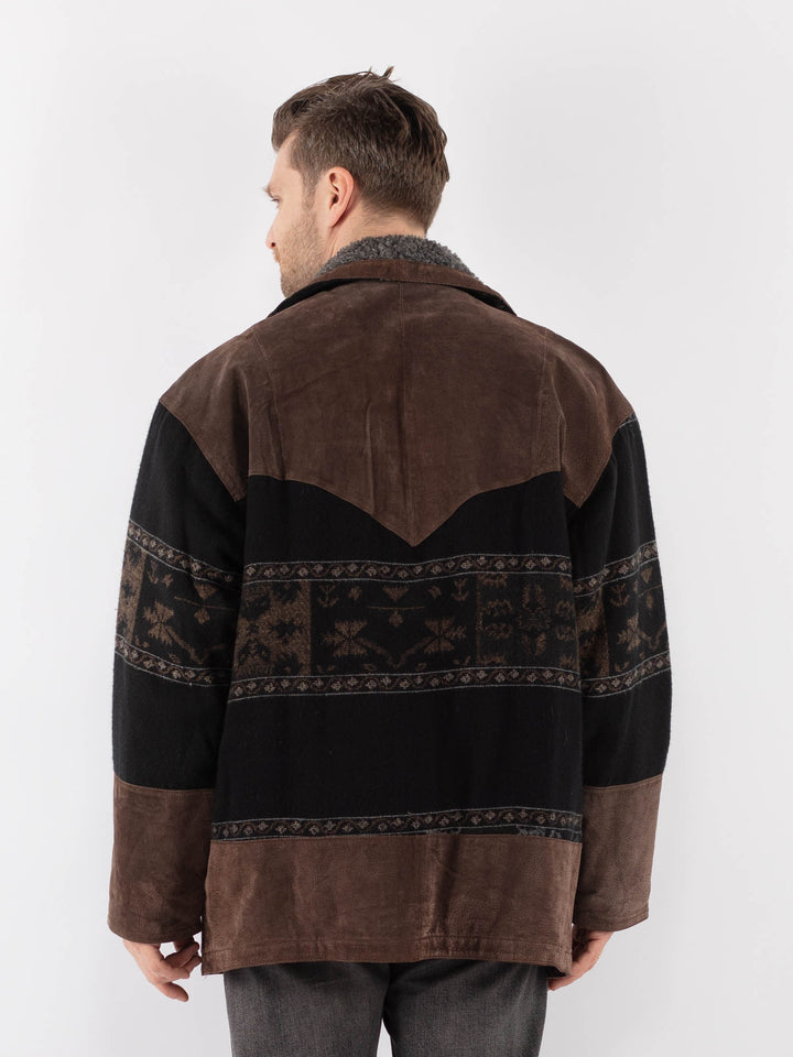 Vintage 80's Men Suede Jacket in BrownZ1114