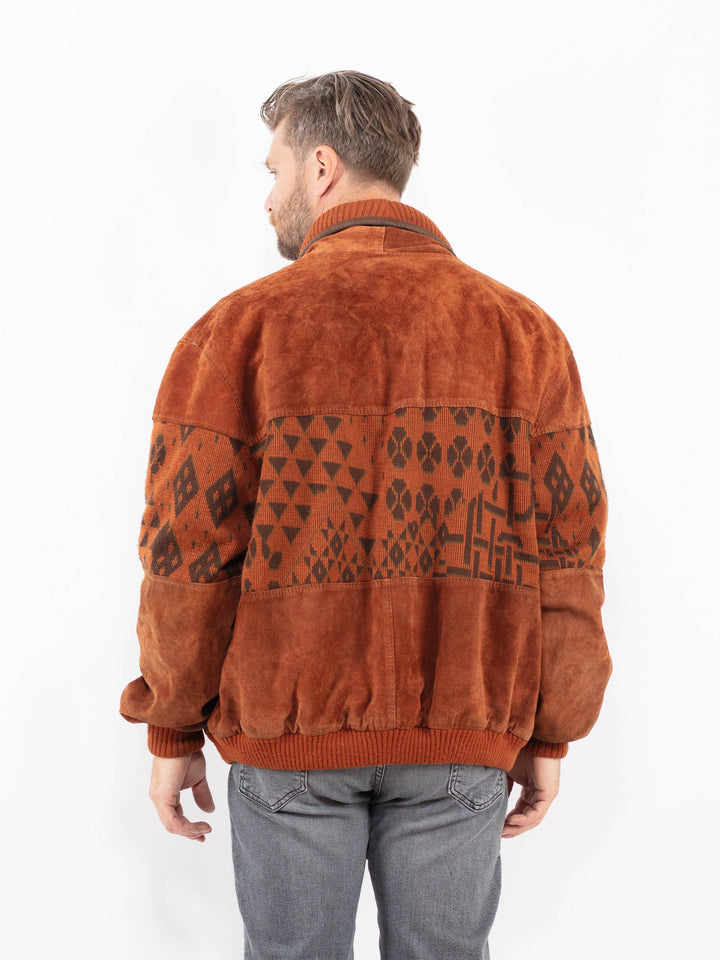 Vintage 90's Men Suede Jacket in BrownZ2299