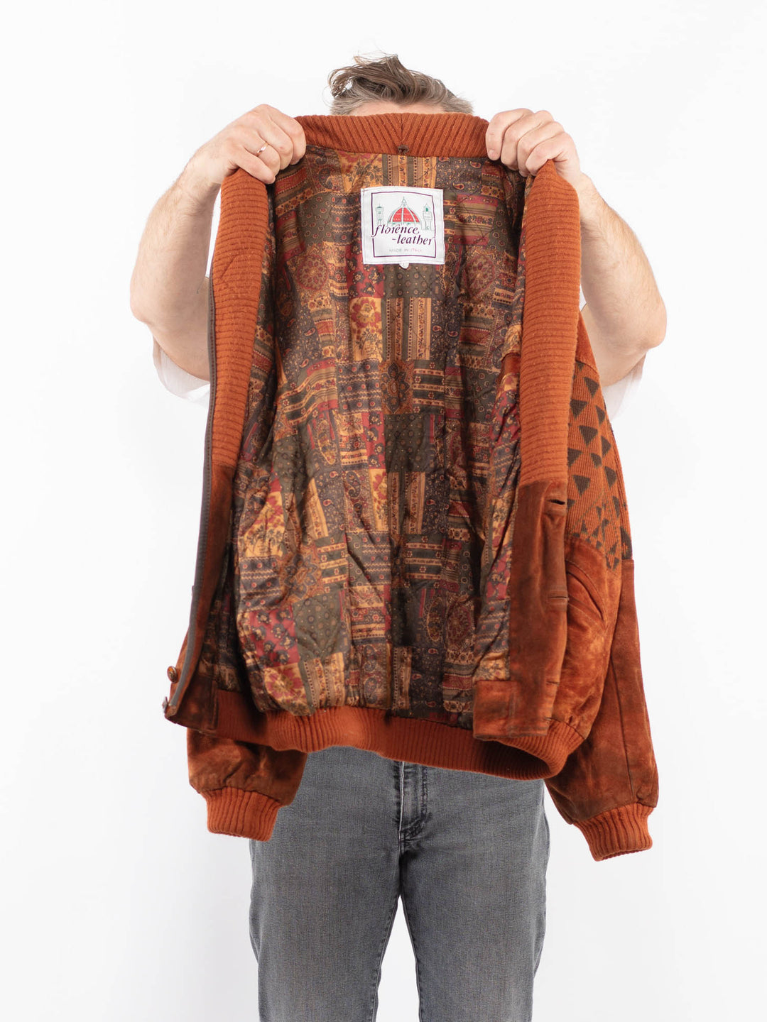 Vintage 90's Men Suede Jacket in BrownZ2299