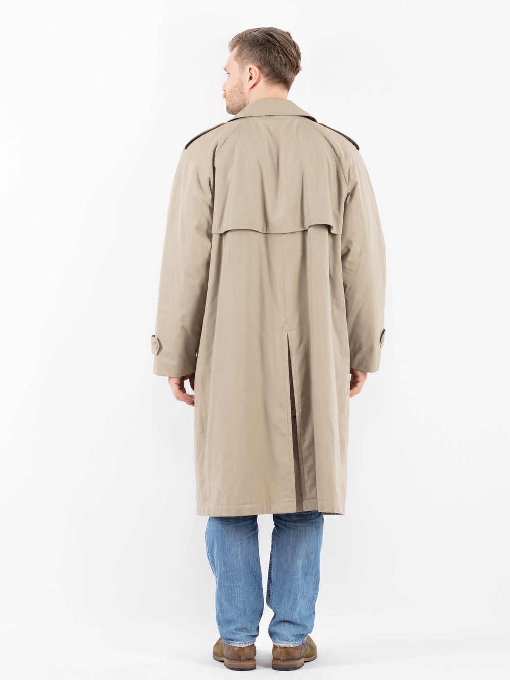 Vintage 80's Men Trench Coat in BeigeZ1474