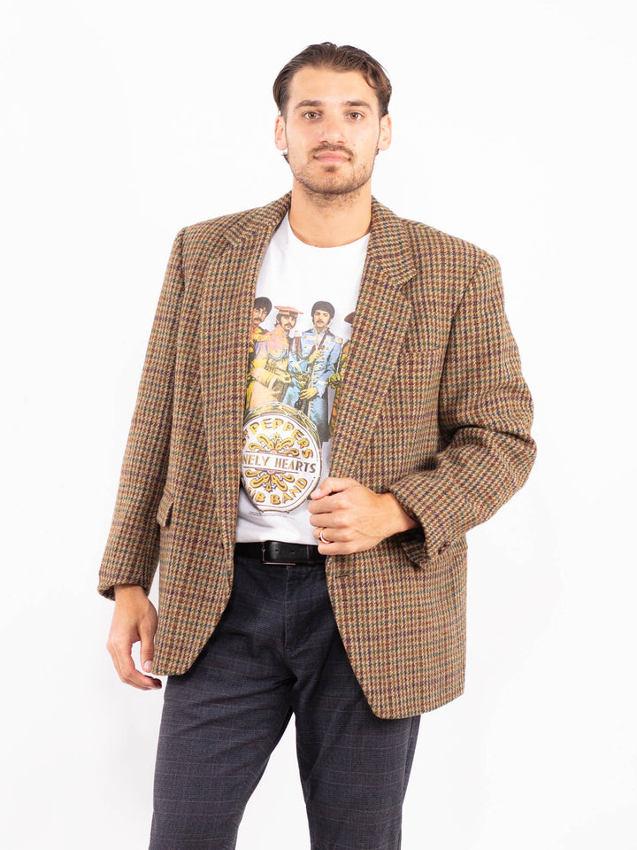 Vintage 80's Men Harris Tweed Jacket in MultiZ2169