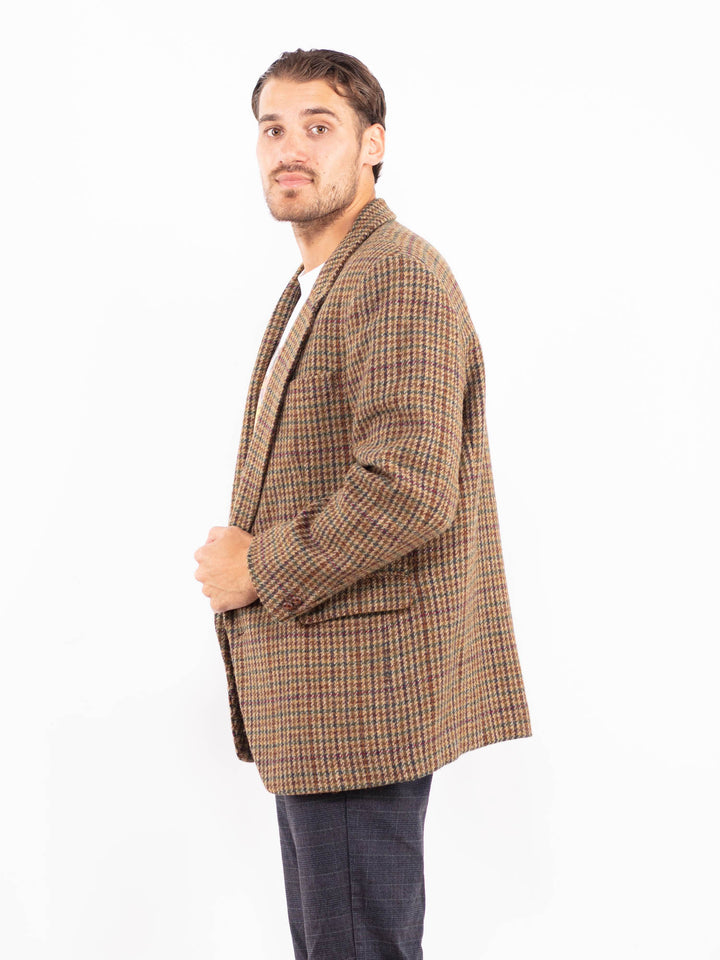 Vintage 80's Men Harris Tweed Jacket in MultiZ2169