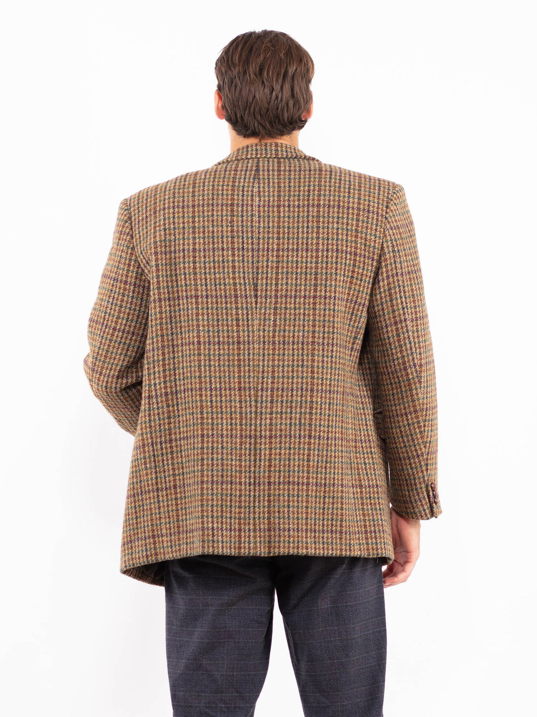 Vintage 80's Men Harris Tweed Jacket in MultiZ2169