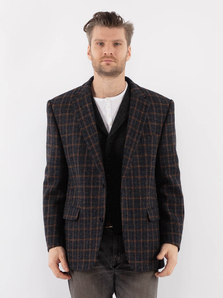 Vintage 90's Men Harris Tweed Jacket in BlueZ1070