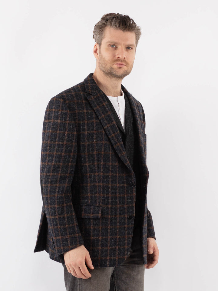 Vintage 90's Men Harris Tweed Jacket in BlueZ1070