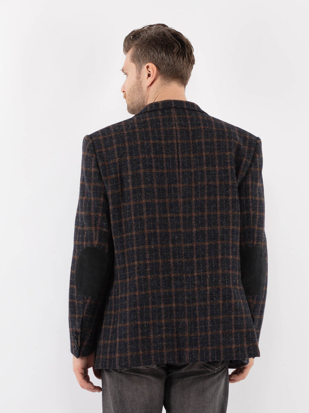 Vintage 90's Men Harris Tweed Jacket in BlueZ1070