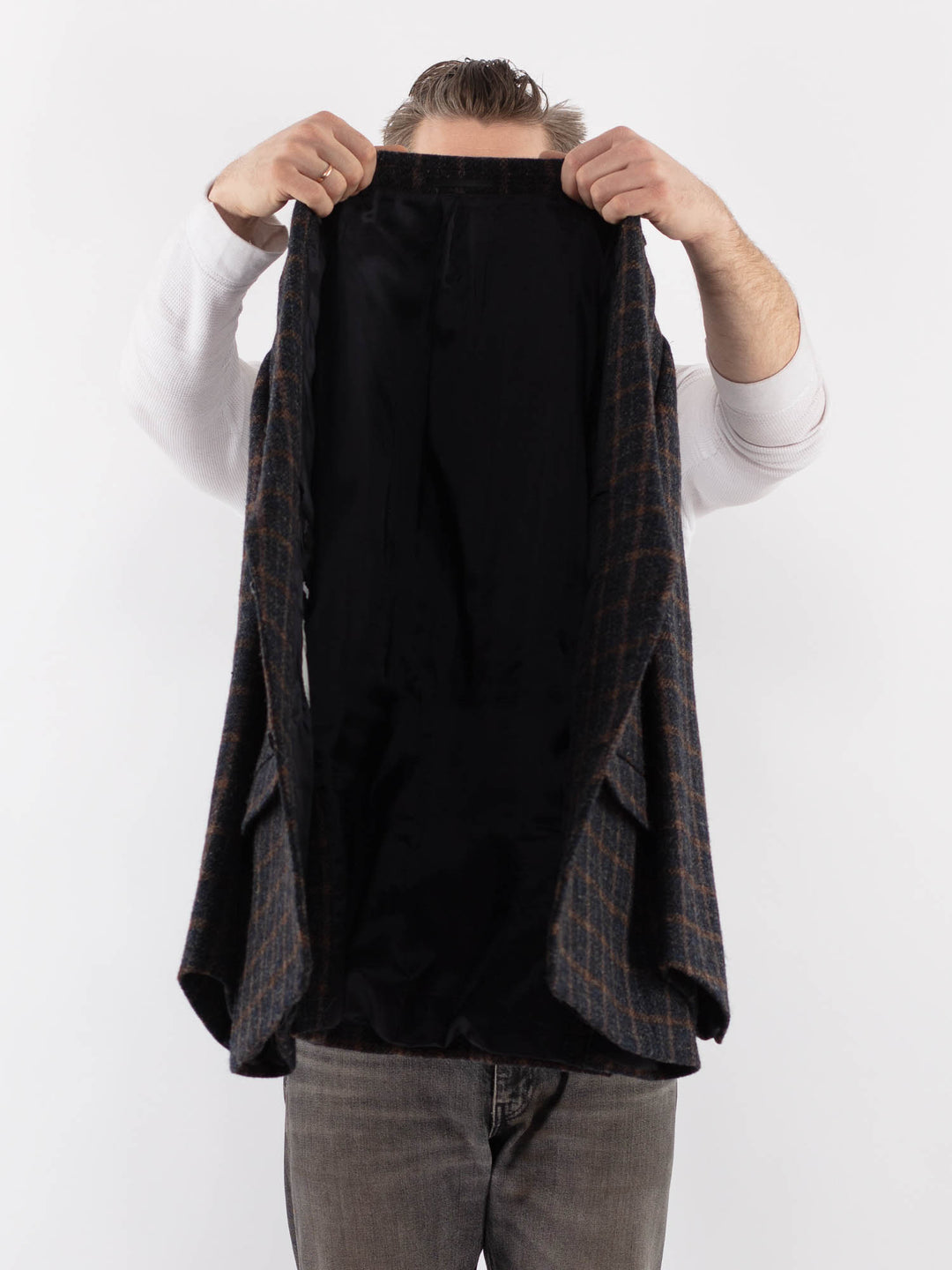 Vintage 90's Men Harris Tweed Jacket in BlueZ1070