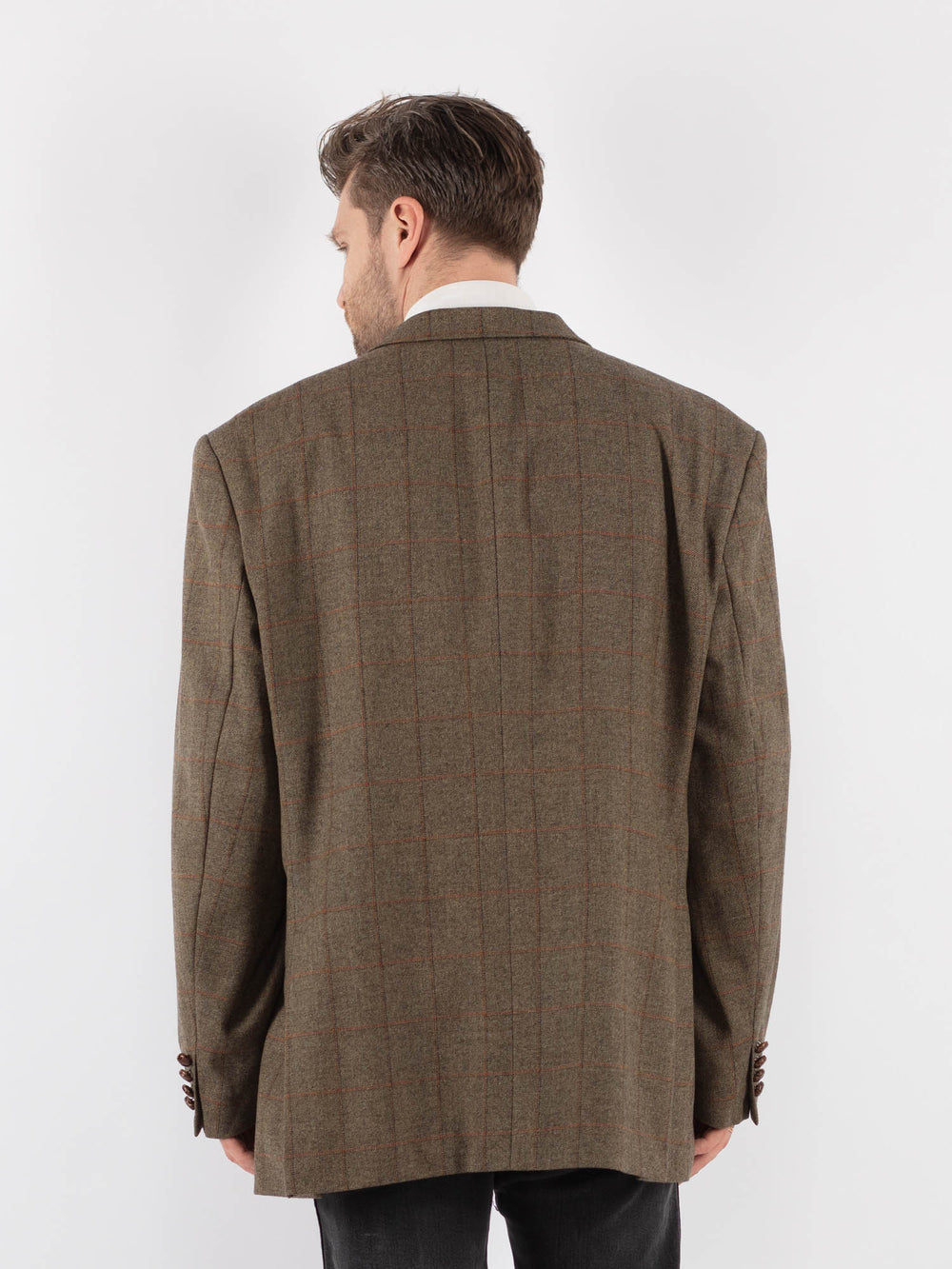 Vintage 80's Men Wool Blazer Jacket in Beige - NorthernGrip