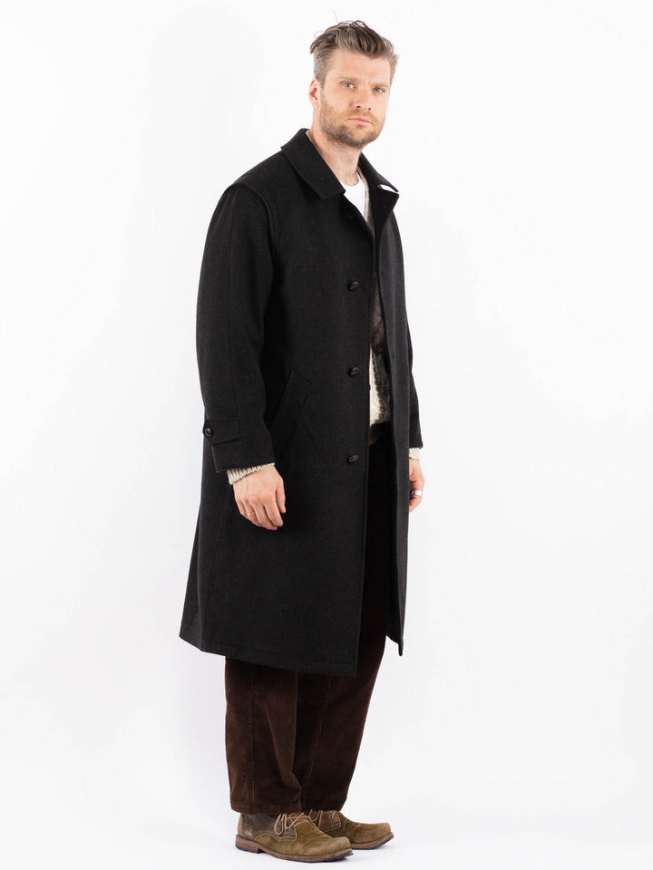 Vintage 80's Men Wool Coat in GrayZ1587