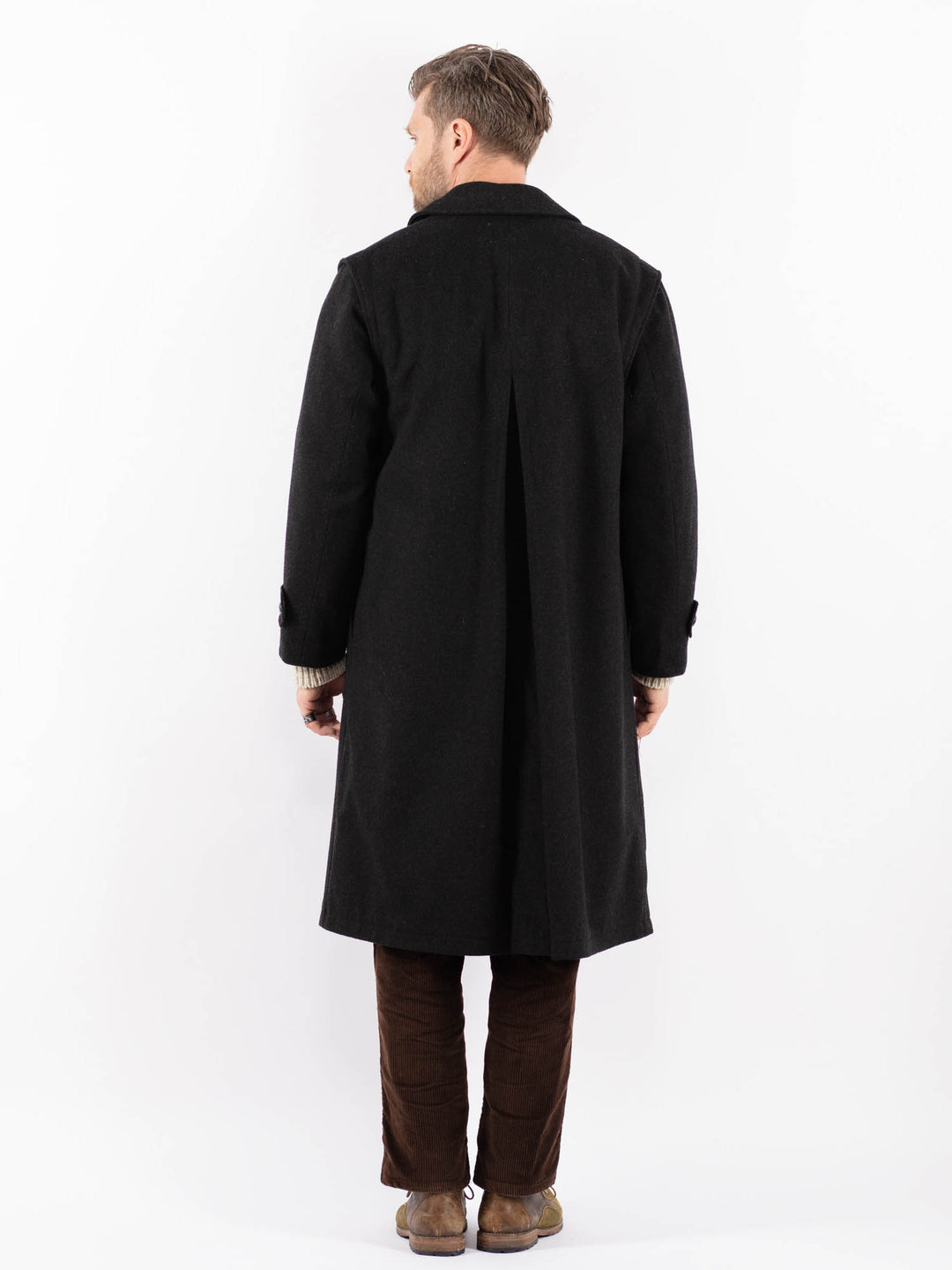 Vintage 80's Men Wool Coat in GrayZ1587