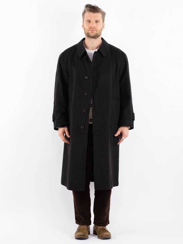 Vintage 80's Men Wool Blend Coat in GrayZ1611