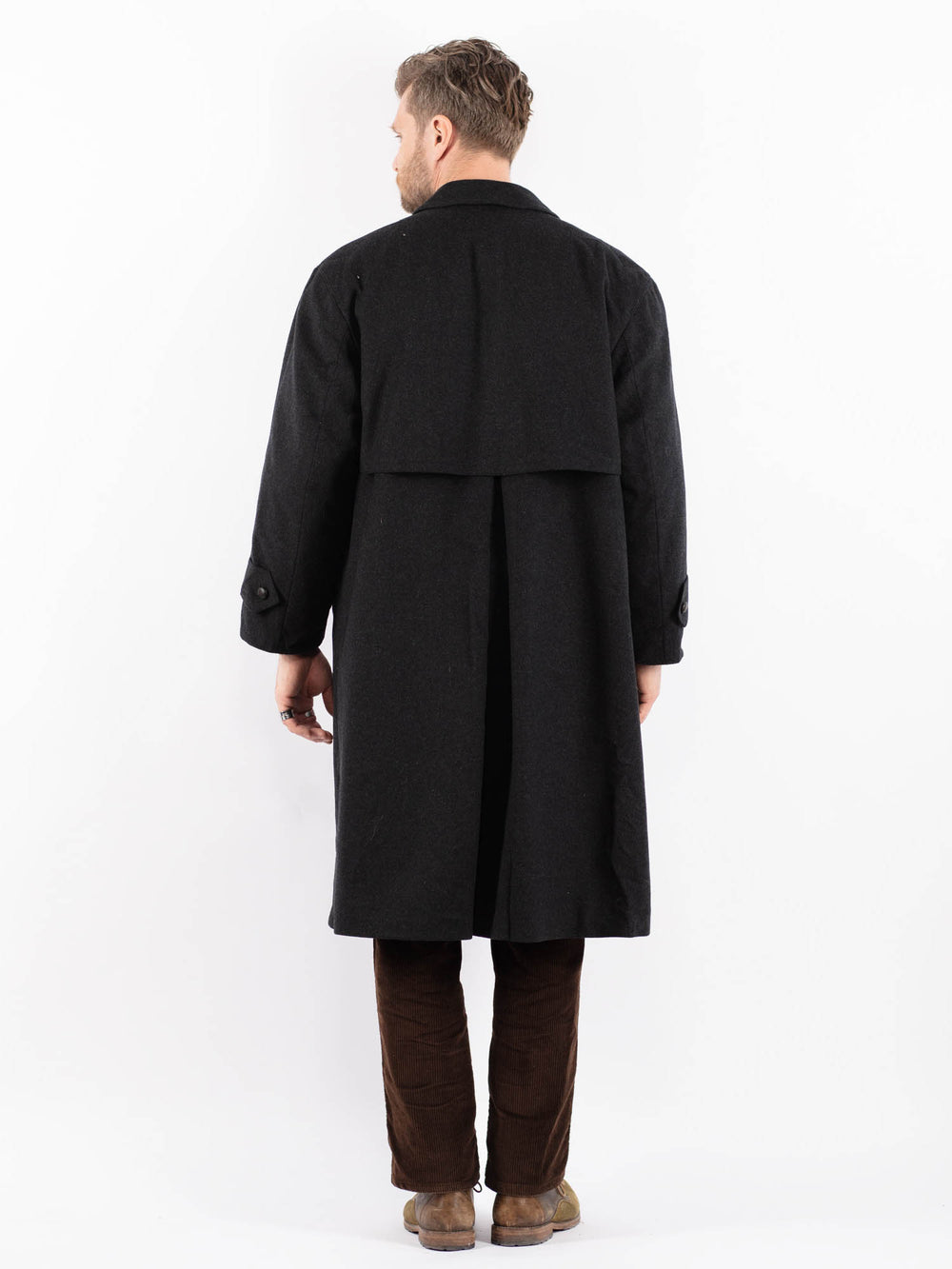 Vintage 80's Men Wool Coat in GrayZ1634