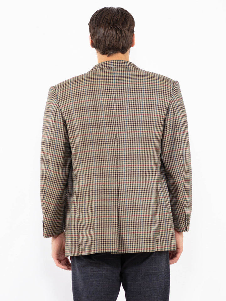 Vintage 80's Men Wool Blazer Jacket in MultiZ2424