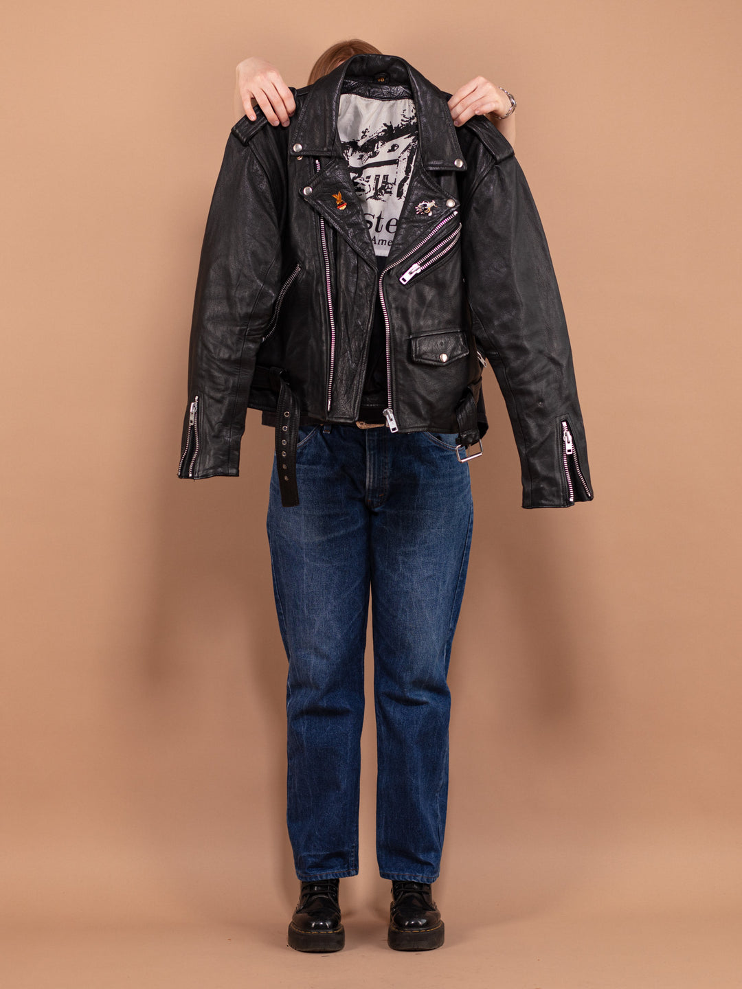 Vintage 80's Women Biker Leather Jacket - NorthernGrip