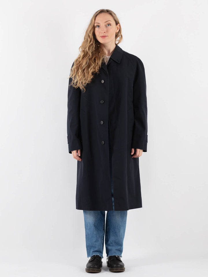 Vintage 80's Women Trench Coat in Blue