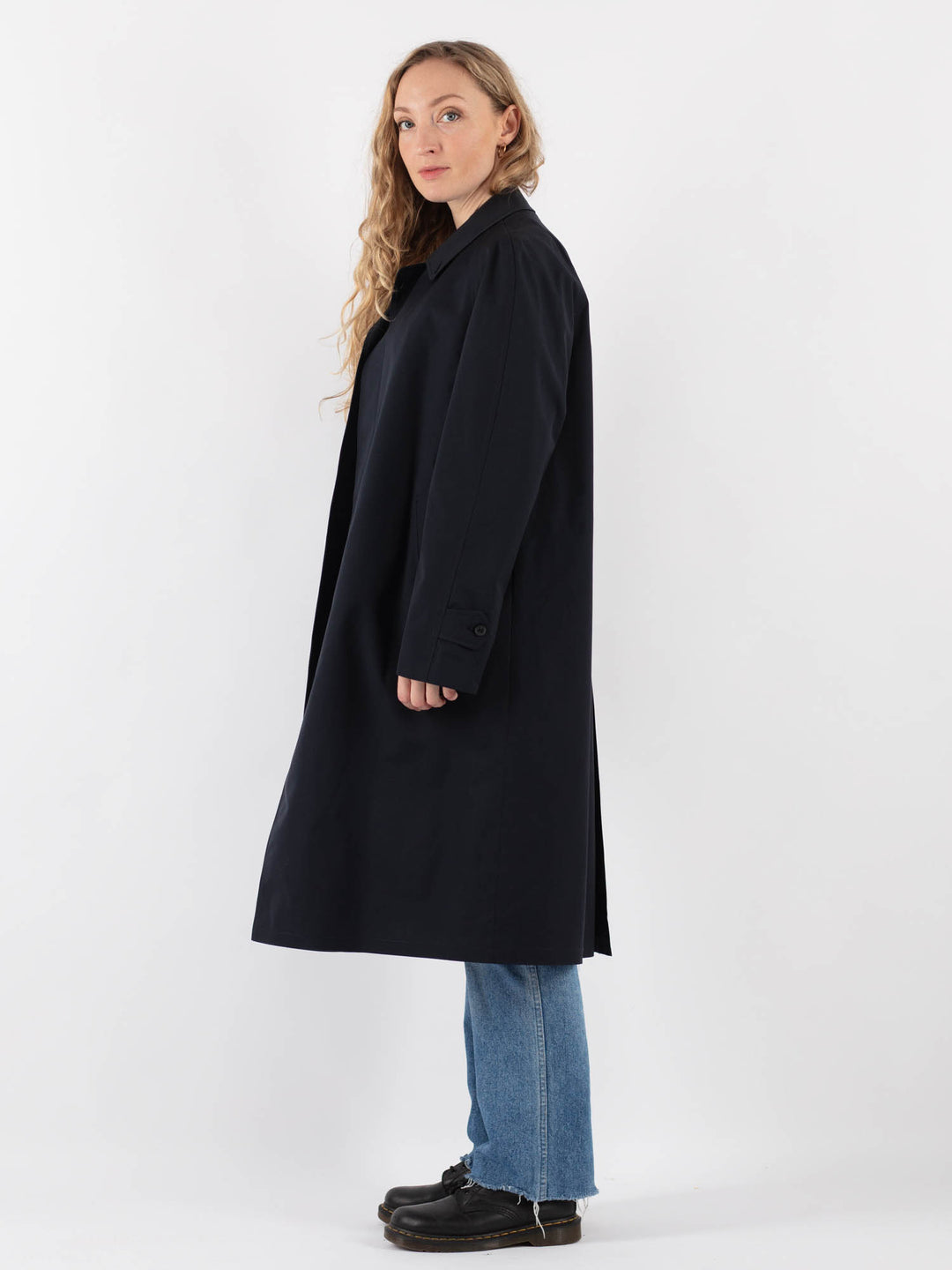 Vintage 80's Women Trench Coat in Blue