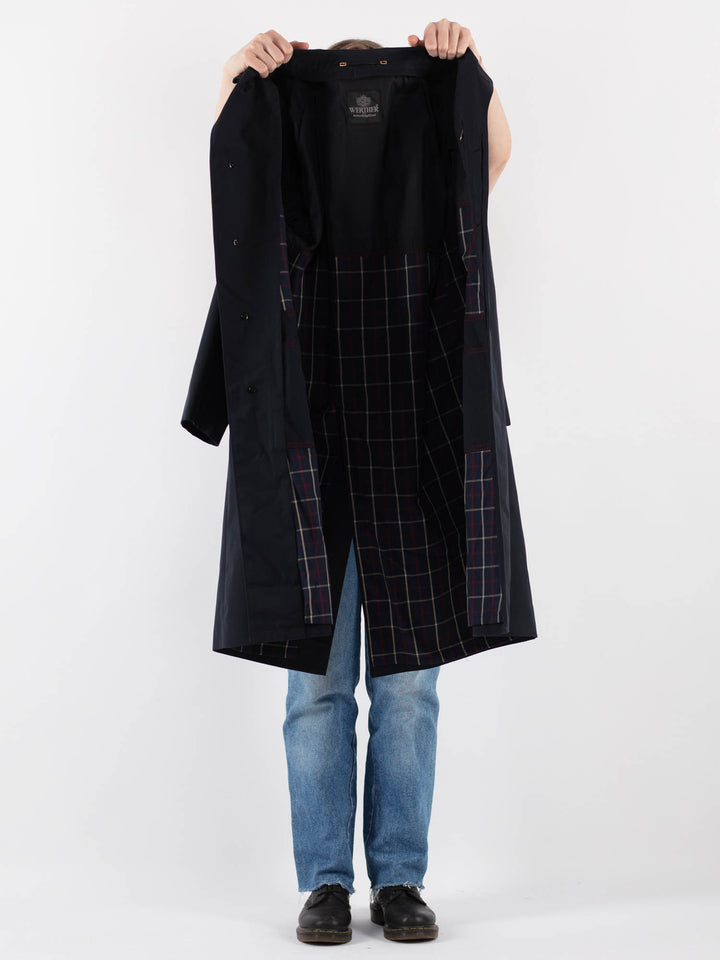 Vintage 80's Women Trench Coat in Blue