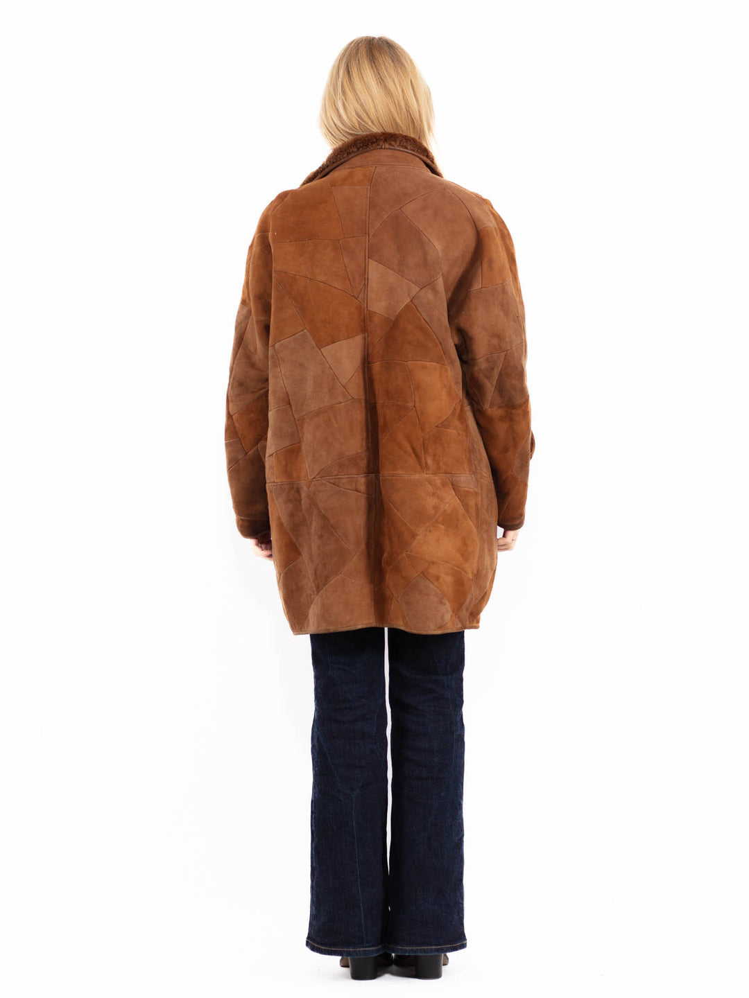 Vintage 80's Women Sheepskin Coat in Brown