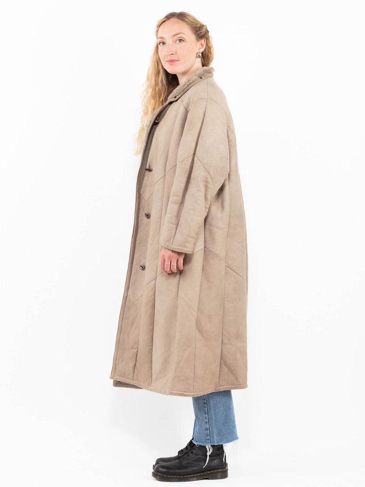 Vintage 80's Women Sheepskin in BeigeA0256