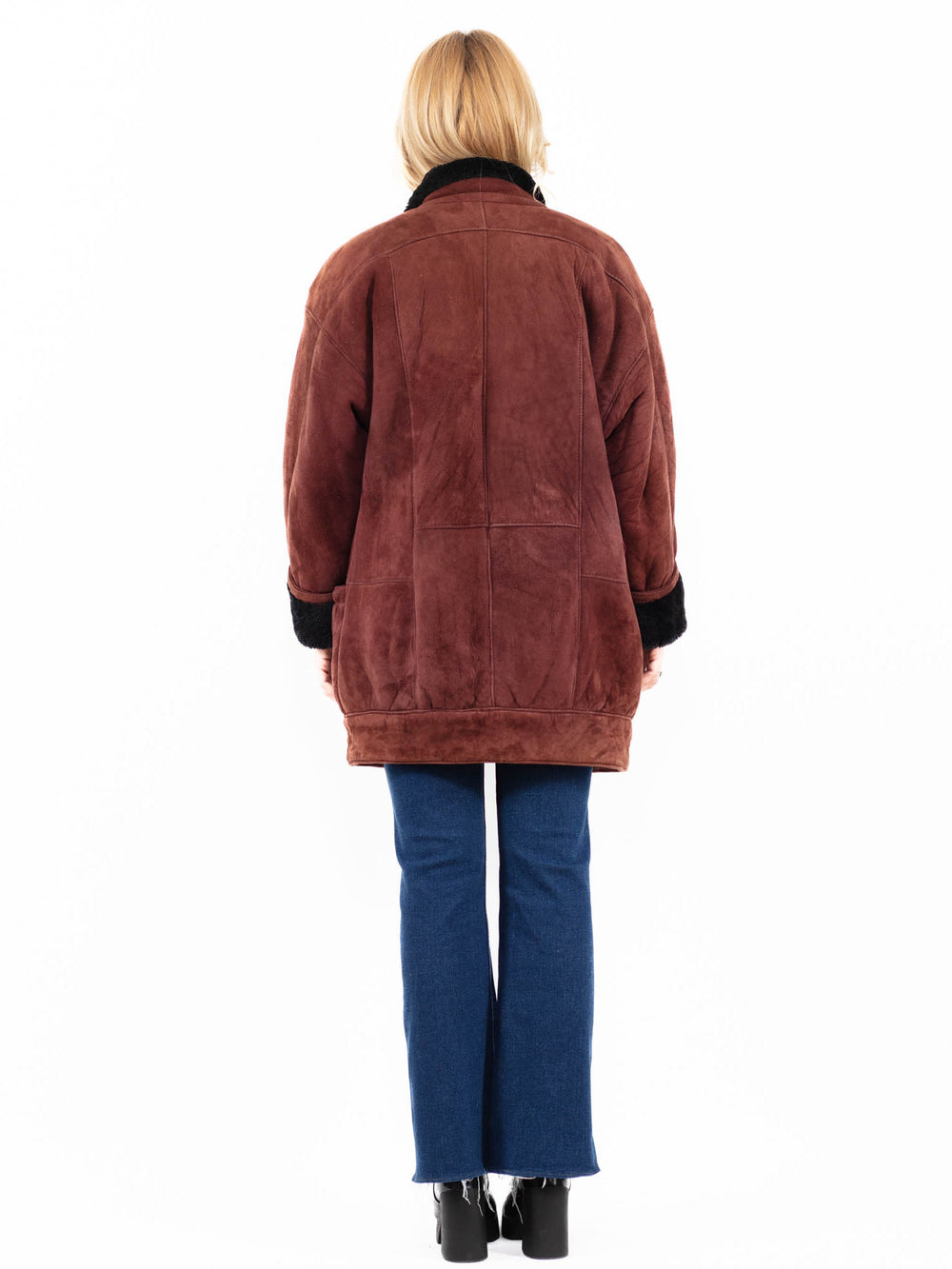 Vintage 80's Women Sheepskin Coat in BrownA0050