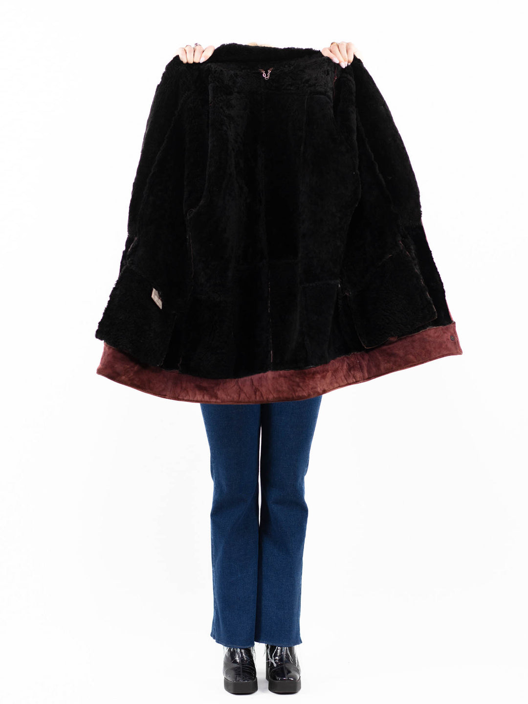 Vintage 80's Women Sheepskin Coat in BrownA0050