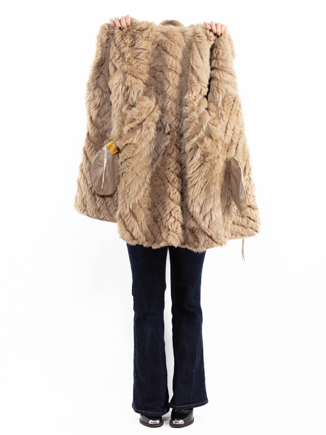 Vintage 80's Penny Lane Sheepskin Coat in Beige Brown
