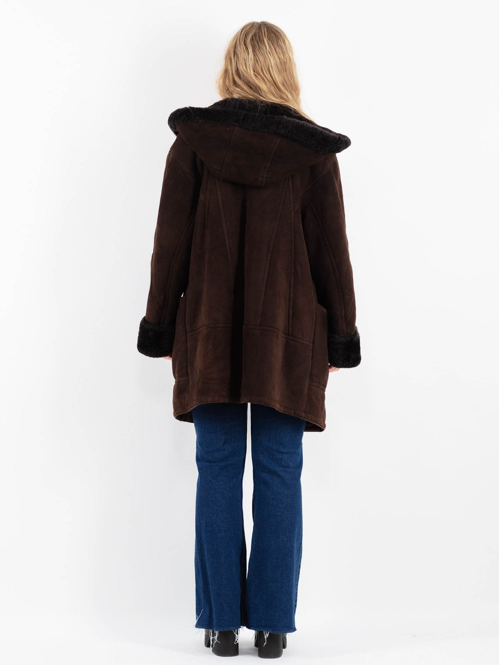 Vintage 80's Women Sheepskin Coat in BrownV9865