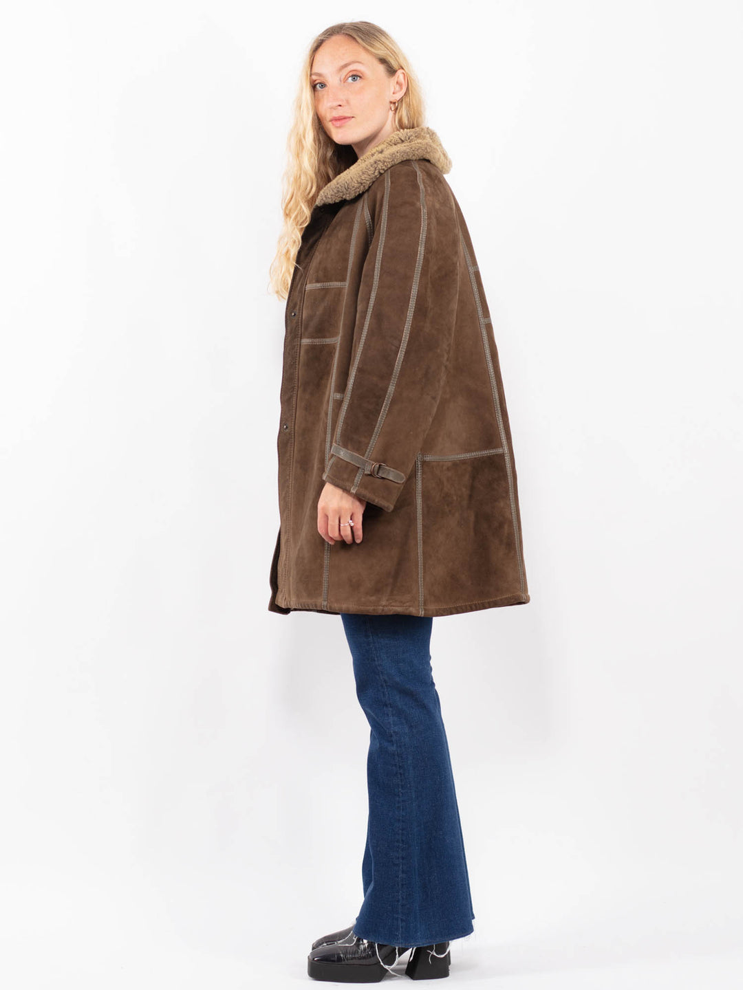Vintage 80's Women Sheepskin in BrownA0369
