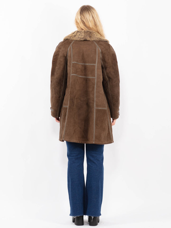 Vintage 80's Women Sheepskin in BrownA0369