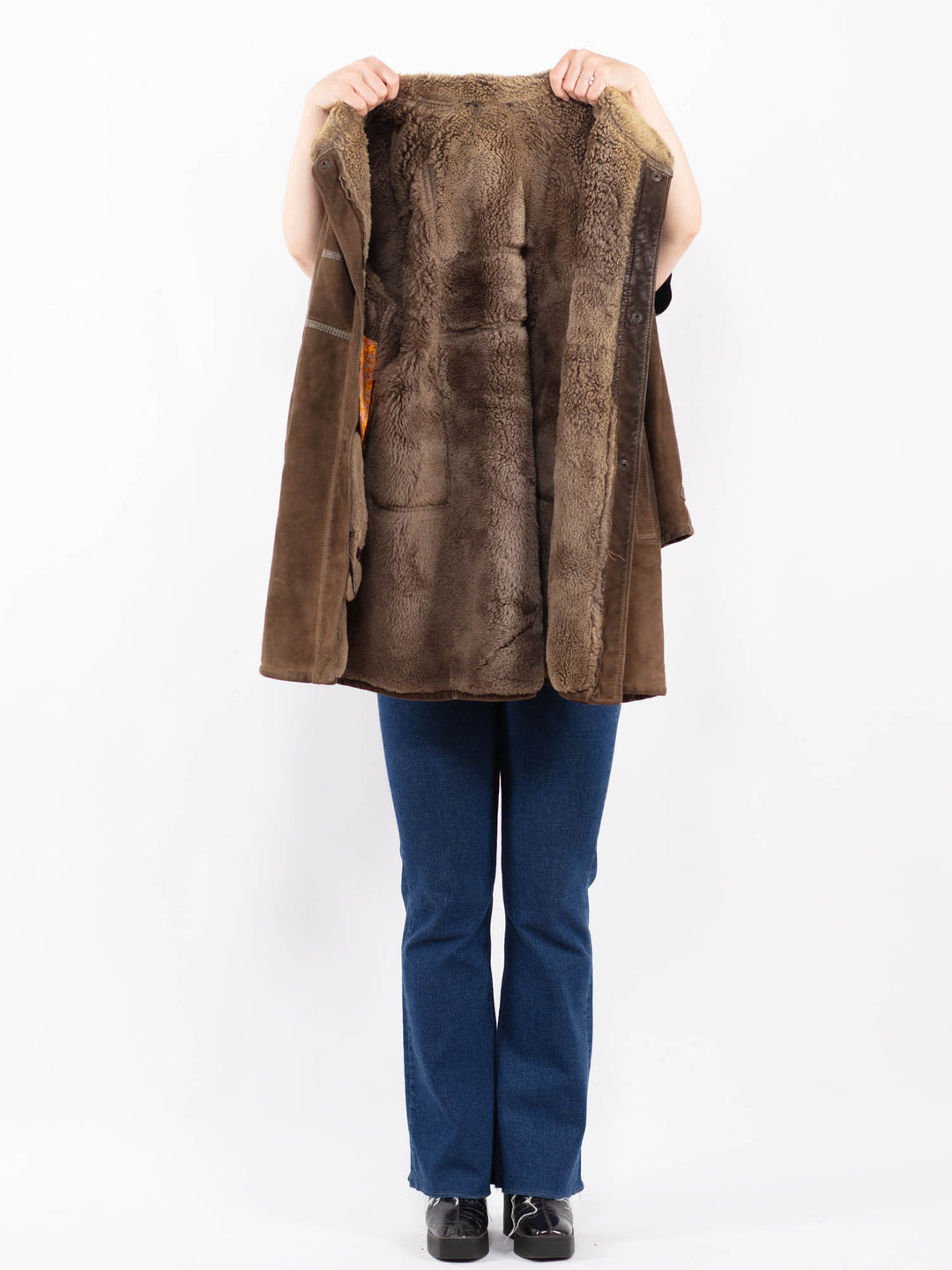 Vintage 80's Women Sheepskin in BrownA0369
