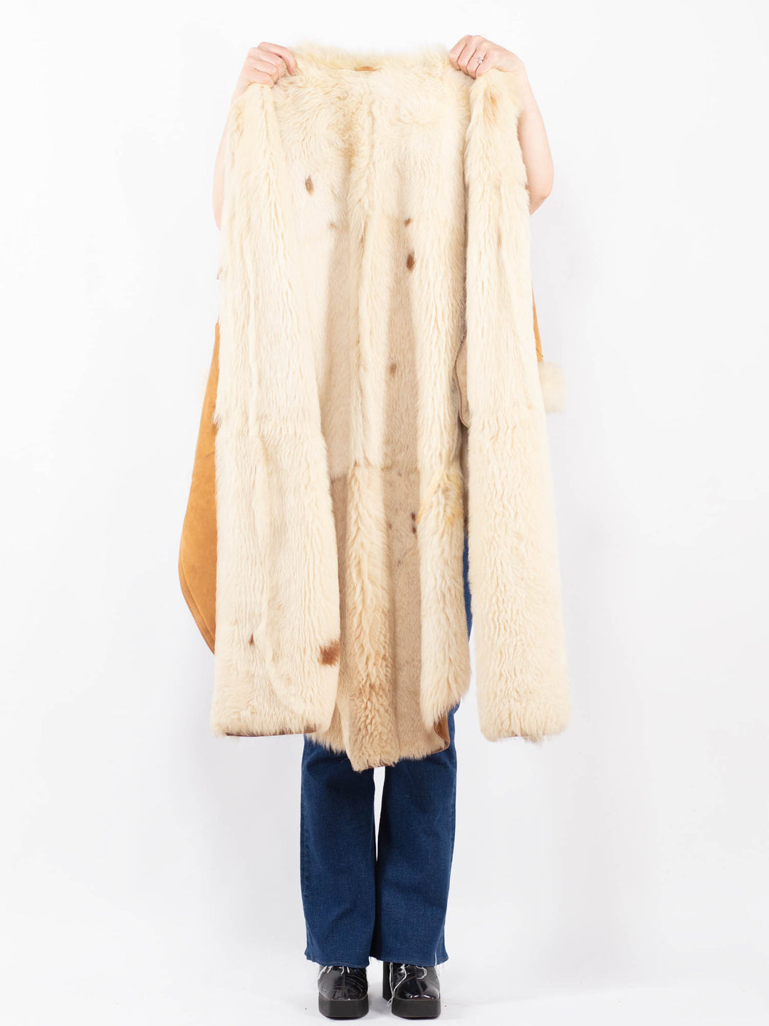 Vintage 80's Women Sheepskin Coat in BrownA0372
