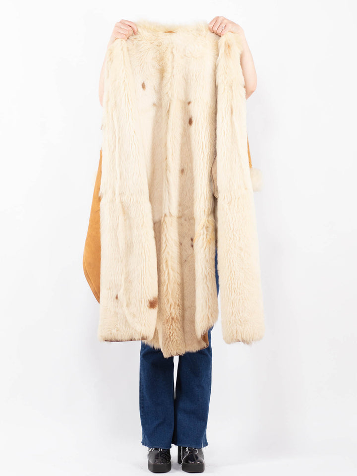 Vintage 80's Women Sheepskin Coat in BrownA0372