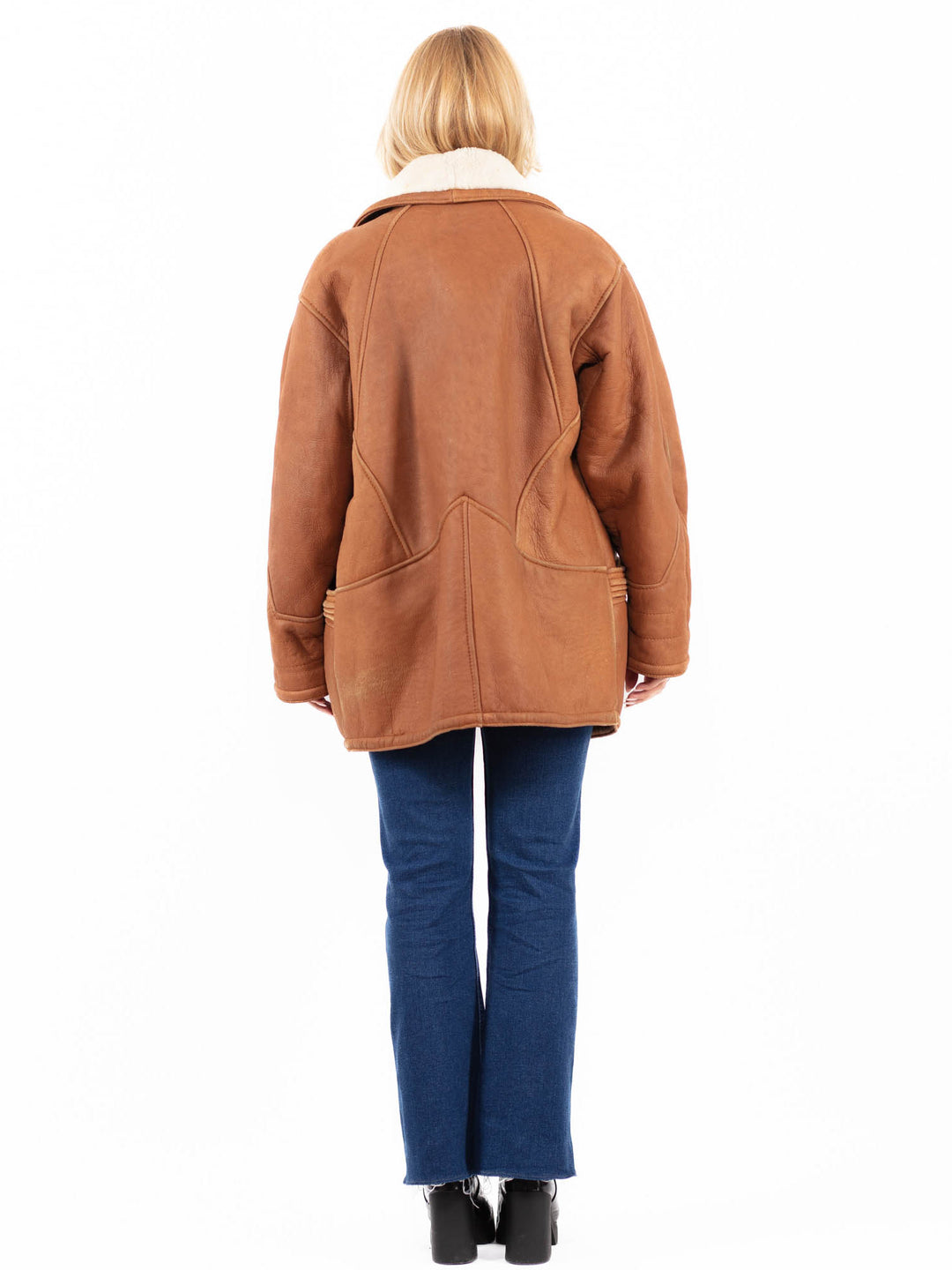 Vintage 80's Women Sheepskin Coat in BrownA0062