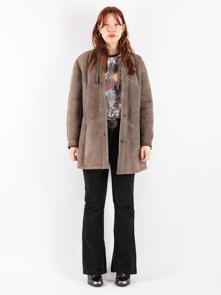 Vintage 80's Women Sheepskin Coat in