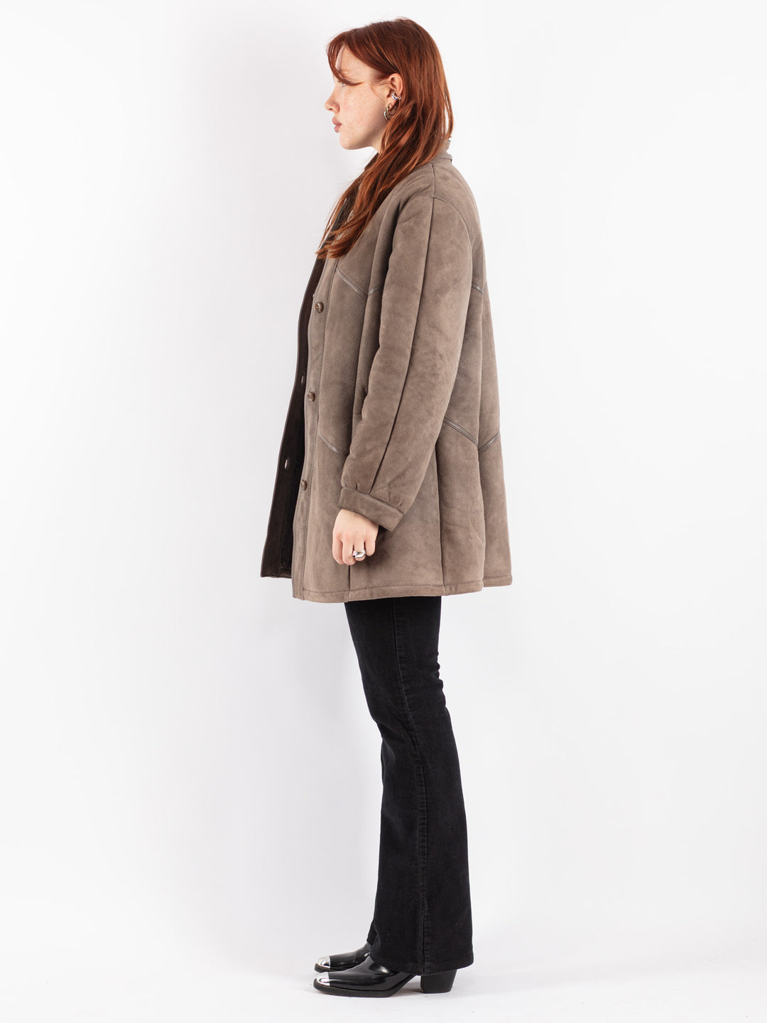 Vintage 80's Women Sheepskin Coat in