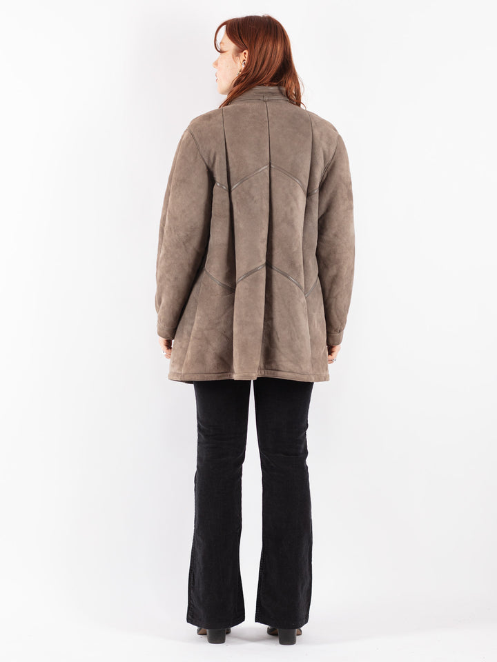 Vintage 80's Women Sheepskin Coat in